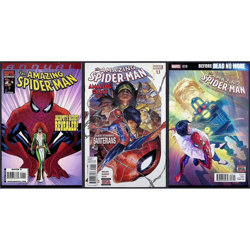 Amazing Spider-Man 3X Comic Lot #1.1 18 Annual Jackpot Alex Ross Marvel